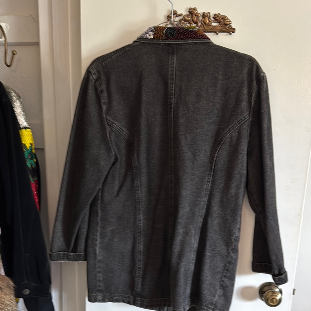 Black Sequin-Embellished Jacket - image 2